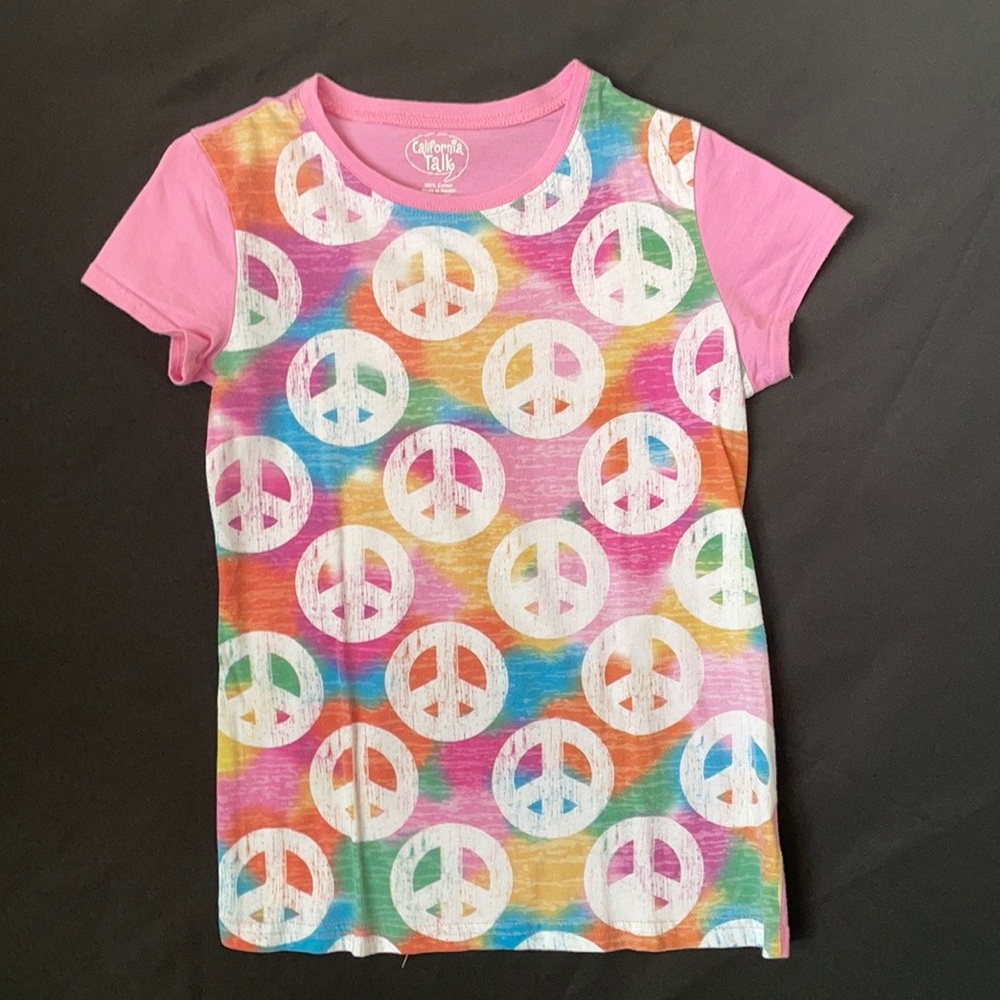 Girls California Talk Peace  tee. Size XL 14/16